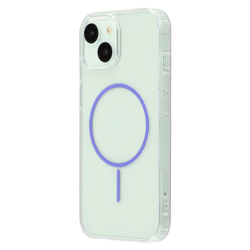 For iPhone 15 Magnetic Case Acrylic TPU Clear Phone Back Cover