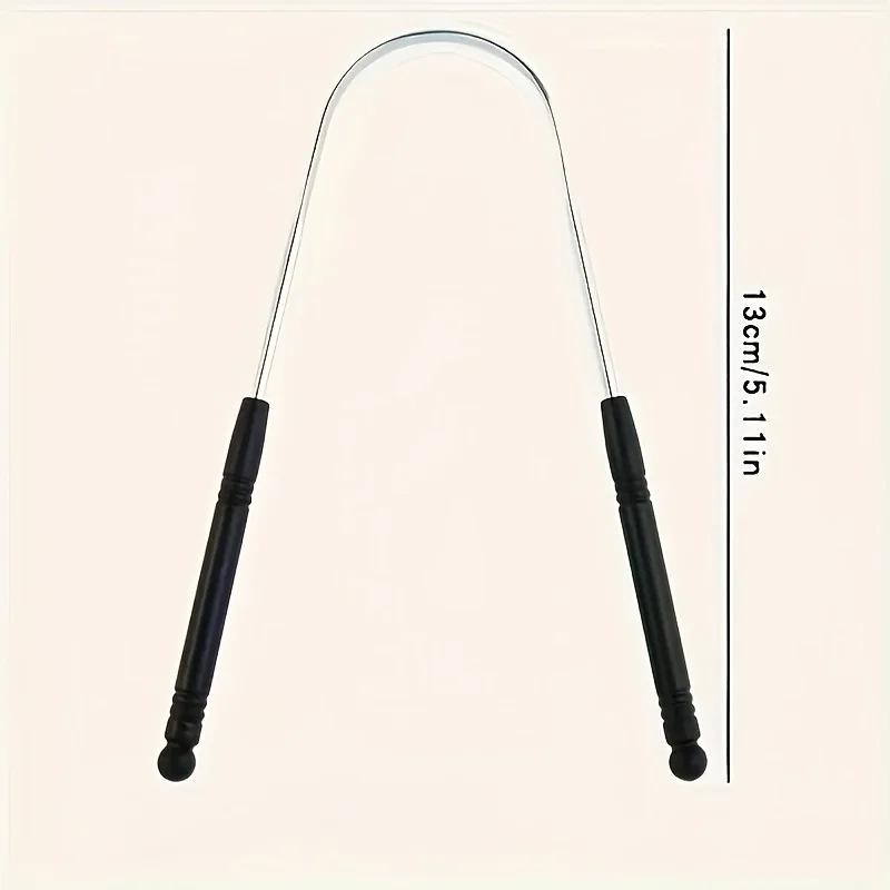 Stainless Steel U-Shaped Tongue Scraper and Brush Oral Cleaner