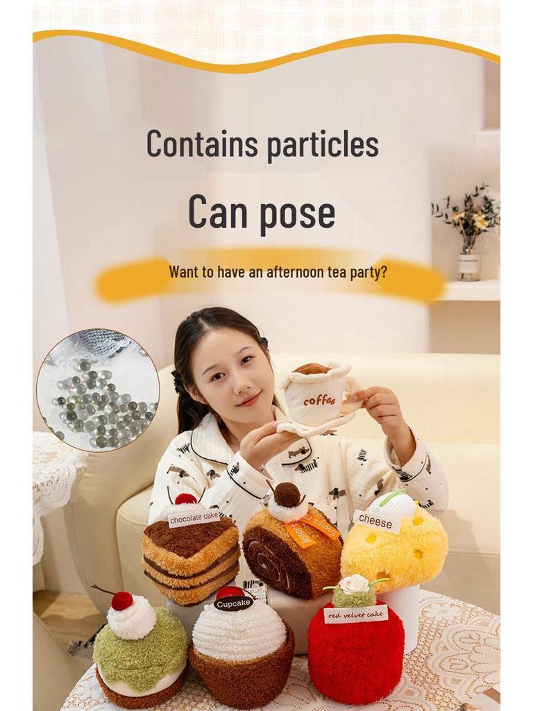Afternoon Tea Plush Dessert Doll - Cute Food Ornament for Home Decor.