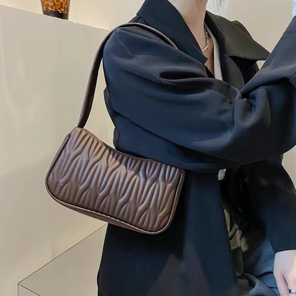 

PU Crossbody Bag Solid Color PU Underarm Bag Elegant Leather Shoulder Bag Outdoor хакі