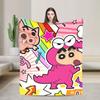 Shinchans 90S Cartoon Flannel Blanket  Awesome Throw Blankets For Bed Sofa Couch 150*125Cm Rug Piece