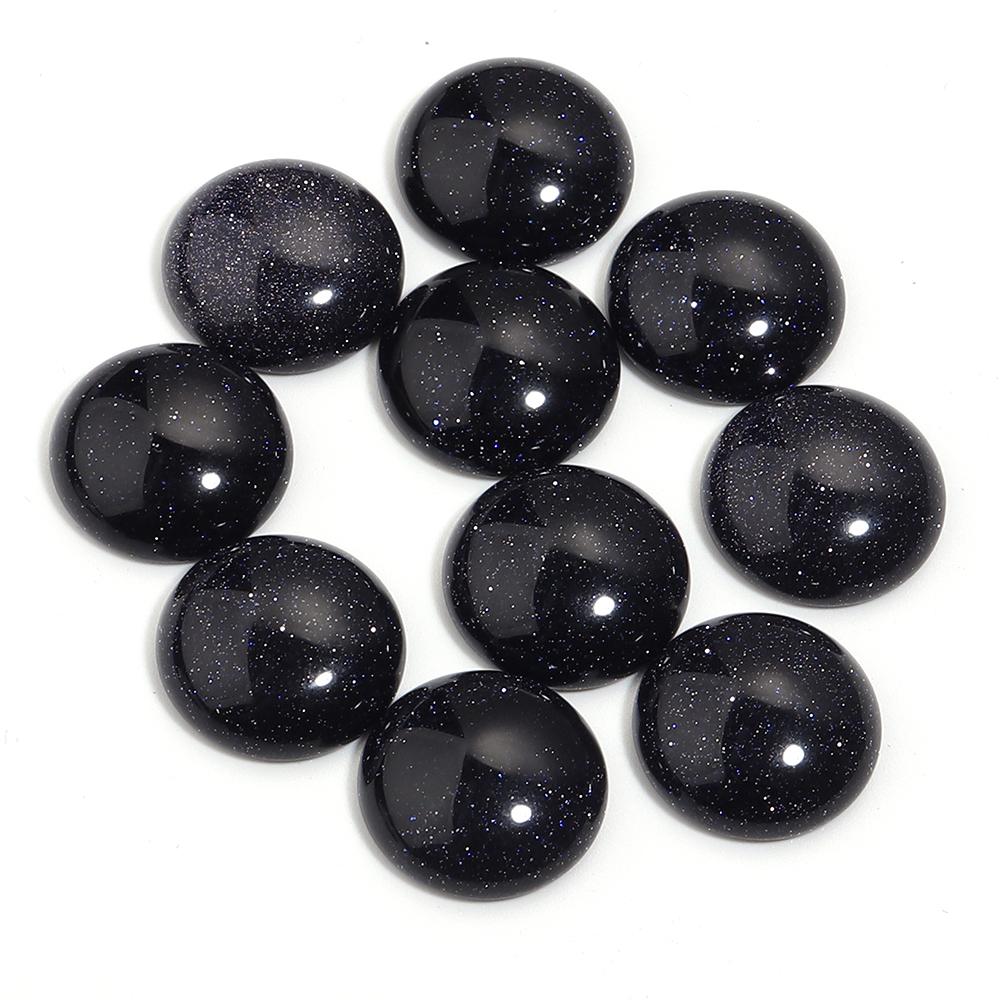 5-10 Stück Naturstein Cabochon Schwarzer Sandstein Rund Flachboden Cabochon Perlen Zur Schmuckherstellung DIY Ring Anhänger Zubehör