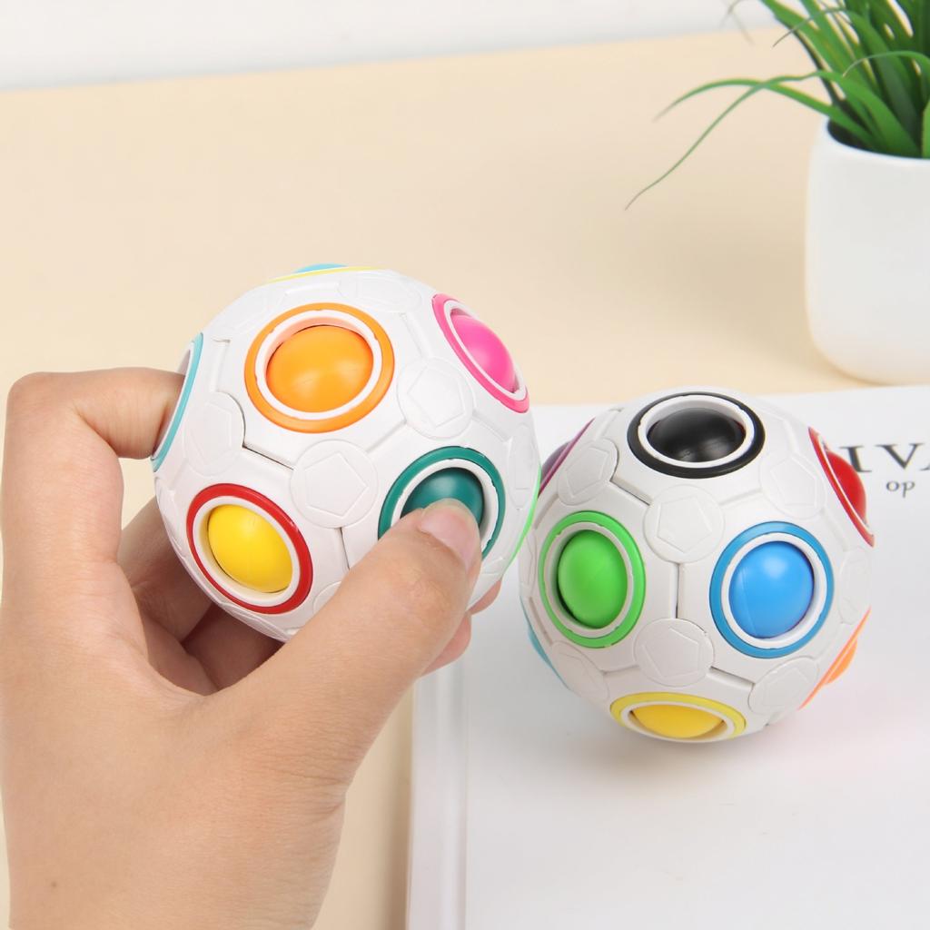 Rainbow Magic Ball Puzzle Fidget Toy Antistress Sensory Cube Educational Stress Anxiety Relief Christmas Gift for Kids Adults