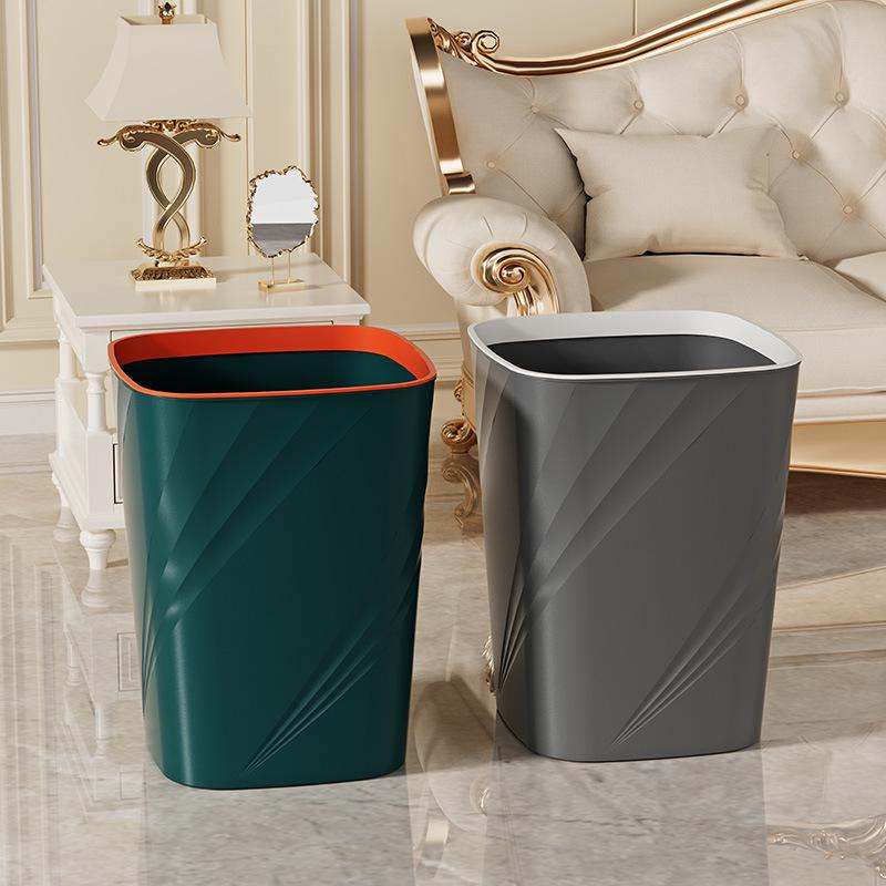 Large Capacity Lidless Trash Can for Home & Office - Suitable for Bathroom, Kitchen, Living Room