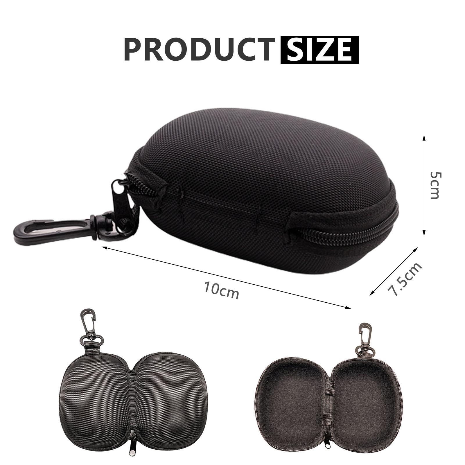 Black Zipper Foldable Eyeglass Case Glasses Storage Box Travel Accessories Lightweight Portable Glasses Holder