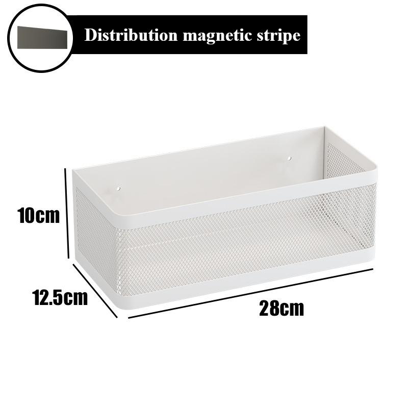Magnetic Refrigerator Side Storage Rack Iron Saves Space, Side Hanging Basket Kitchen Organizer Shelf Family Summary Rack