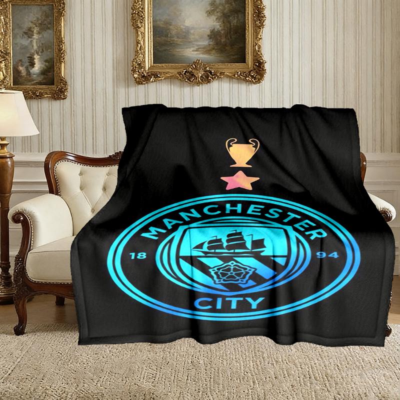 1 Stück Gemütliche Manchester United Manchester City Decke, Leichte & Strapazierfähige Druckdecke, Perfekt für Zuhause, Sofa, Bett, Picknick, Reisen, Büro