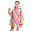 Kids Wearable Blanket Hooded Sweatshirt Cozy Cotton TV Fall Winter Home Use