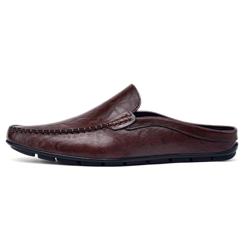 FashionLuxury Brand Half Loafers Slip-on Leather Designer Men's Shoes Cowhide Formal Moccasin Men Shoes Fashion Comfortable Shoes