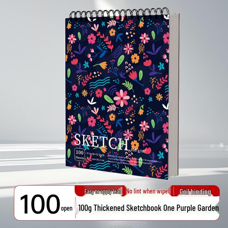 Thickened Sketchpad: Blank Coil-Bound Doodle Book for Colored Pencils