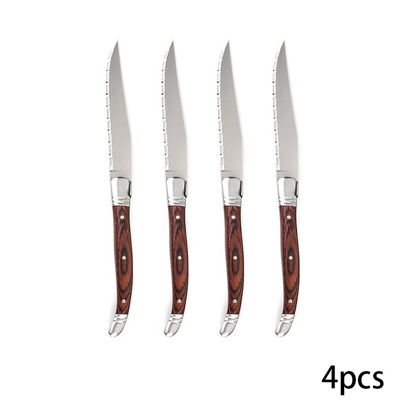 Cuțite de friptură din oțel inoxidabil în stil Laguiole Tacâmuri japoneze din lemn Cuțit de cină Tacâmuri Restaurant Tacâmuri 2/4/6/10 buc