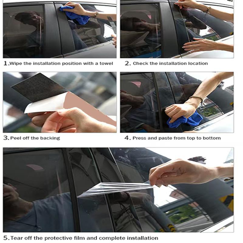 BZY5  For Dodge Chrysler Nitro 2007-2013 6PCS Covers Center Film Column B C Pillar Posts Sticker Car Accessories