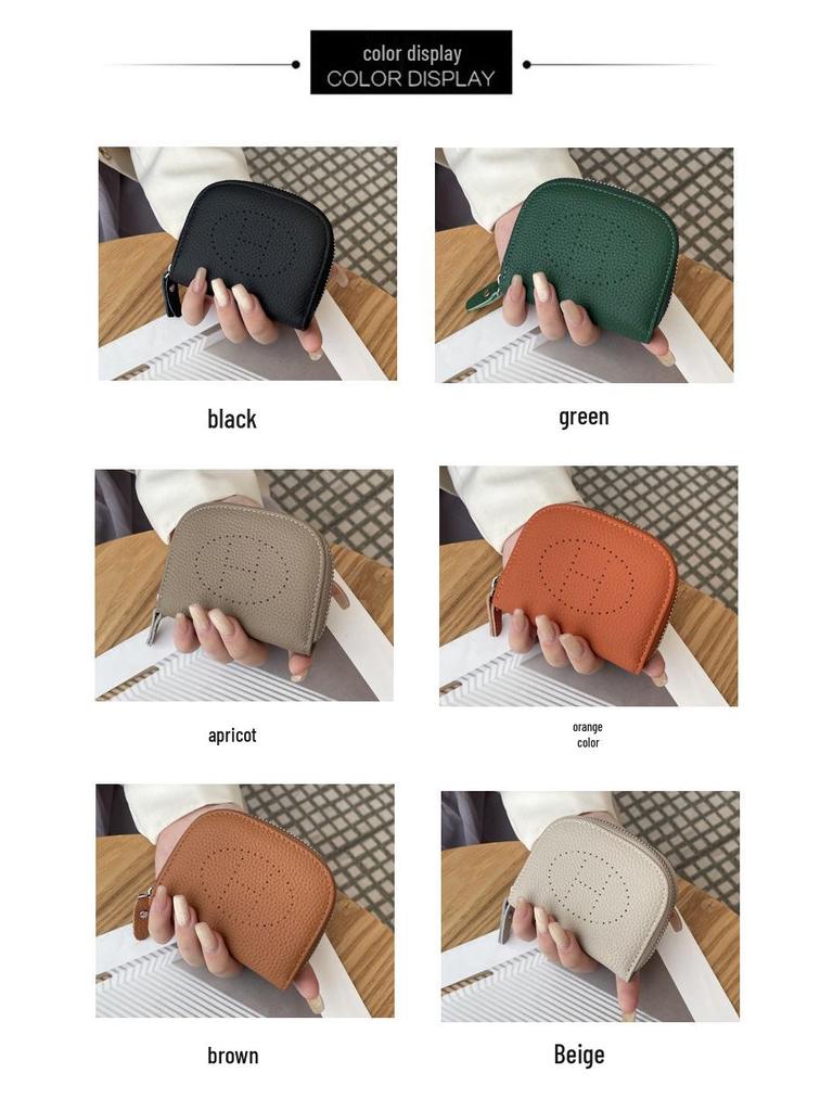 Women's Genuine Leather Card & Coin Purse - 2025 New Cowhide Key, Lipstick, ID Holder