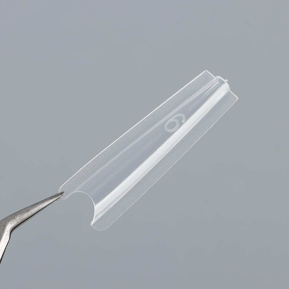 240pcs Coffin Shape Sandwich Nail Forms Almond Shape Ultra-Thin Nail Tips with Auxiliary Line Clear Extension