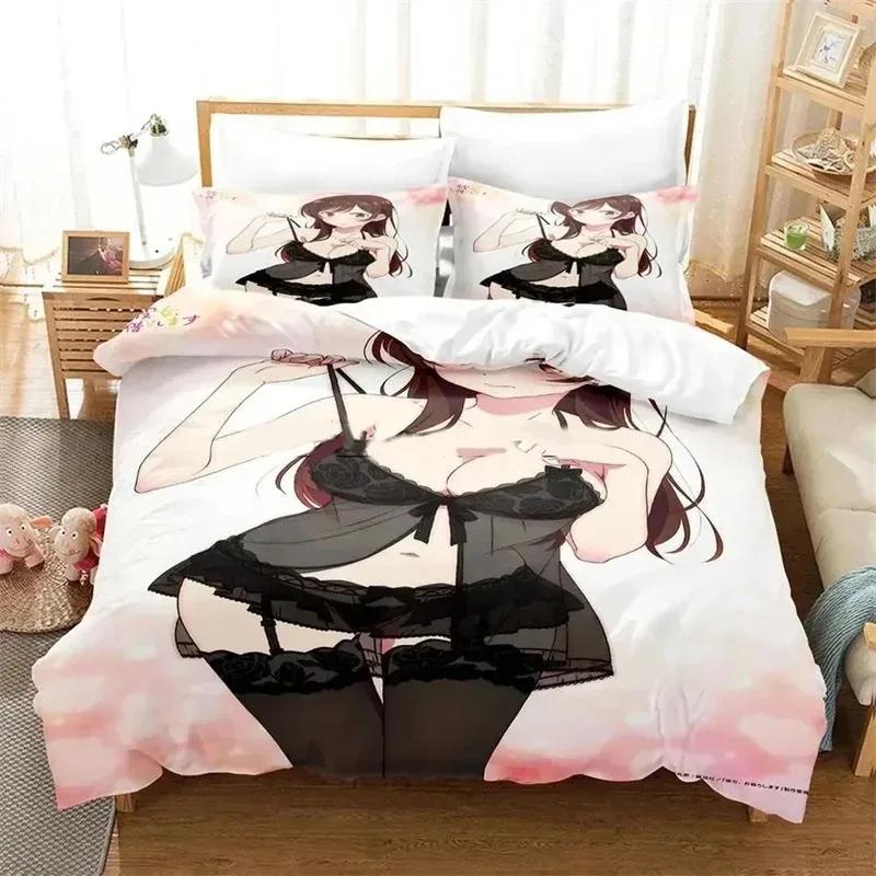 Anime Rent-A-Girlfriend Chizuru Bedding SetsGirls Bed Supplies Set Duvet Cover Bed Comforter Set Bedding Set