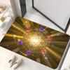 1pc Metatron Cube Pattern HD Printed Door Mat, Non-Slip Microfiber Absorbent Polyester Mat, Machine Washable Rectangle Flannel Mat for Bedroom, Living