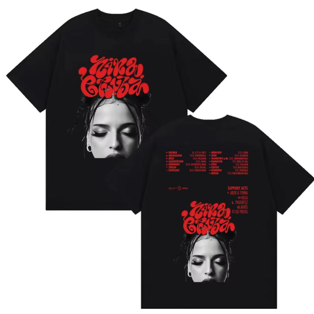

Rapper Nina Chuba Arena Tour 2025 Merch T Shirt Men Women s Vintage Hip Hop Short Sleeve T-shirt Pure Cotton T-shirts Streetwear S
