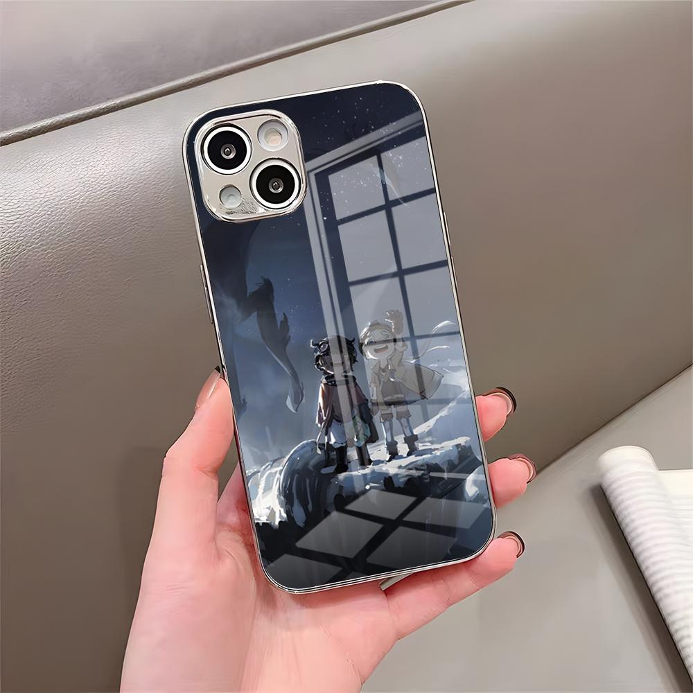Made In Abyss Phone Case For IPhone 17 Pro Max 15 Pro 16 14 Plus 12 13 Mini 11 Pro Shockproof Electroplated Glass Cover
