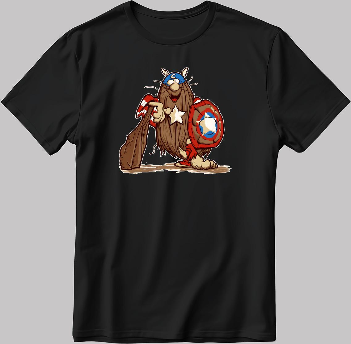 Captain Caveman Funny Short Sleeve White-Black Men/ Women T Shirt R220 3XL