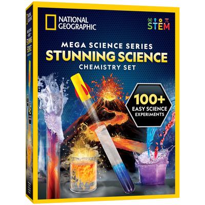NATIONAL GEOGRAPHIC Úžasná sada chemie Mega Science Kit Více než 15 jednoduchých experimentů Sopka Chemical STEM Výuková hračka Amazon Exkluzivní vědecká sada