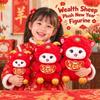 Cute Zodiac Mascot Doll Red Lucky Goat Mascot Fortune Lamb Toy  Holiday Celebration
