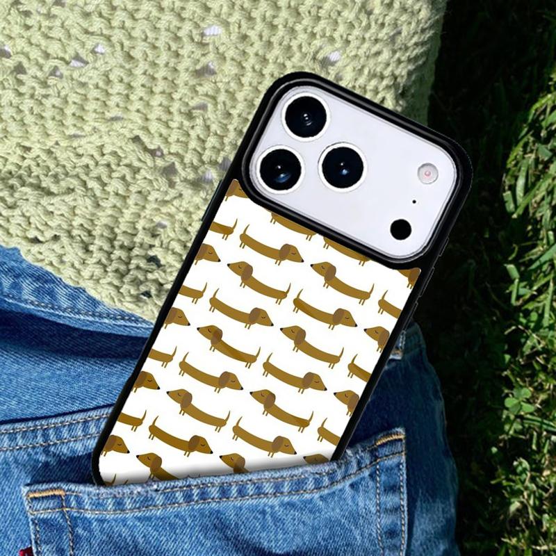 Cartoon Dackel Würstchenhund Handyhülle Cover für IPhone 11 12 13 14 15 16e 17 Pro Max Hülle für IPhone 17 Air