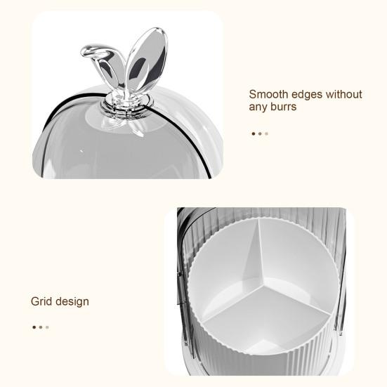 Rotating Makeup Brush Holder Dustproof Makeup Brush Organizer with Sliding Door Cosmetic Tools Beauty Brushes Holder for Vanity Table Bathroom