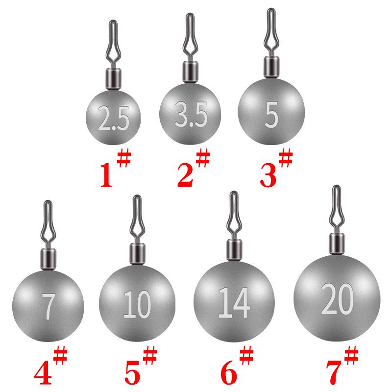 Anti-tangle Round Drop Shot Fishing Sinker with Quick Clip