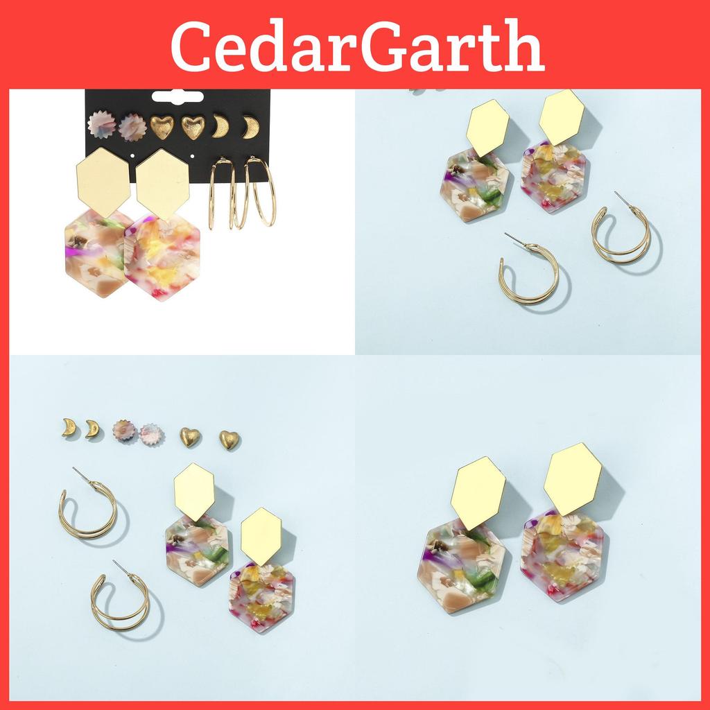 Boucles d'oreilles élégantes en alliage en forme de U pour femmes Design chic en acétate et acrylique