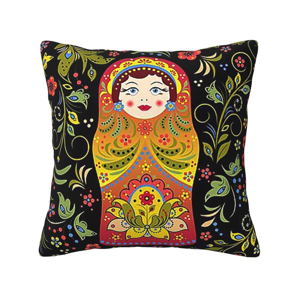 Russian Doll Matryoshka Square Pillowcase Pillow Cover Cushion Zip Decorative Comfort Throw Pillow for Home Bedroom
