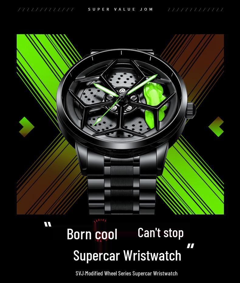 SVJ Multifunctional Men's Off-Road Waterproof Quartz Watch with 3D Hollow Design