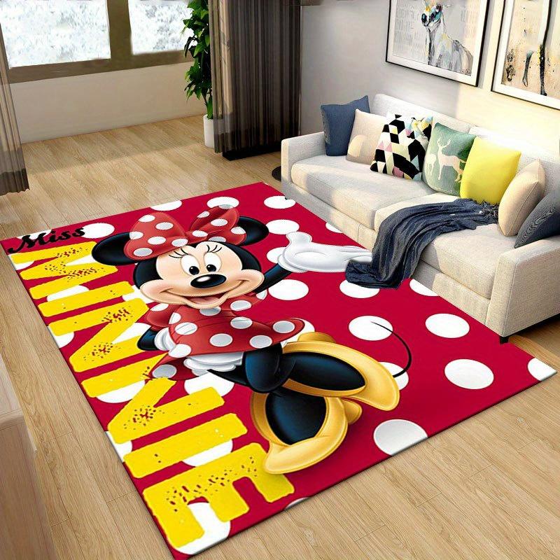 1pc Disney Mickey Mouse and Minnie Pattern Carpet Area Rug Non Slip Carpet Hand Washable Floor Mat Suitable For Living Room Bedroom Home Decor