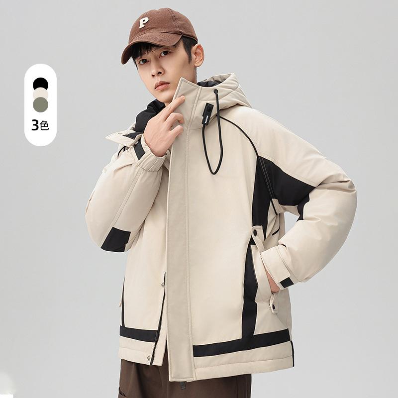 New Winter Down Jacket White Duck Down Men's and Women's Hooded Versatile Fashion Men's Casual Loose Jacket