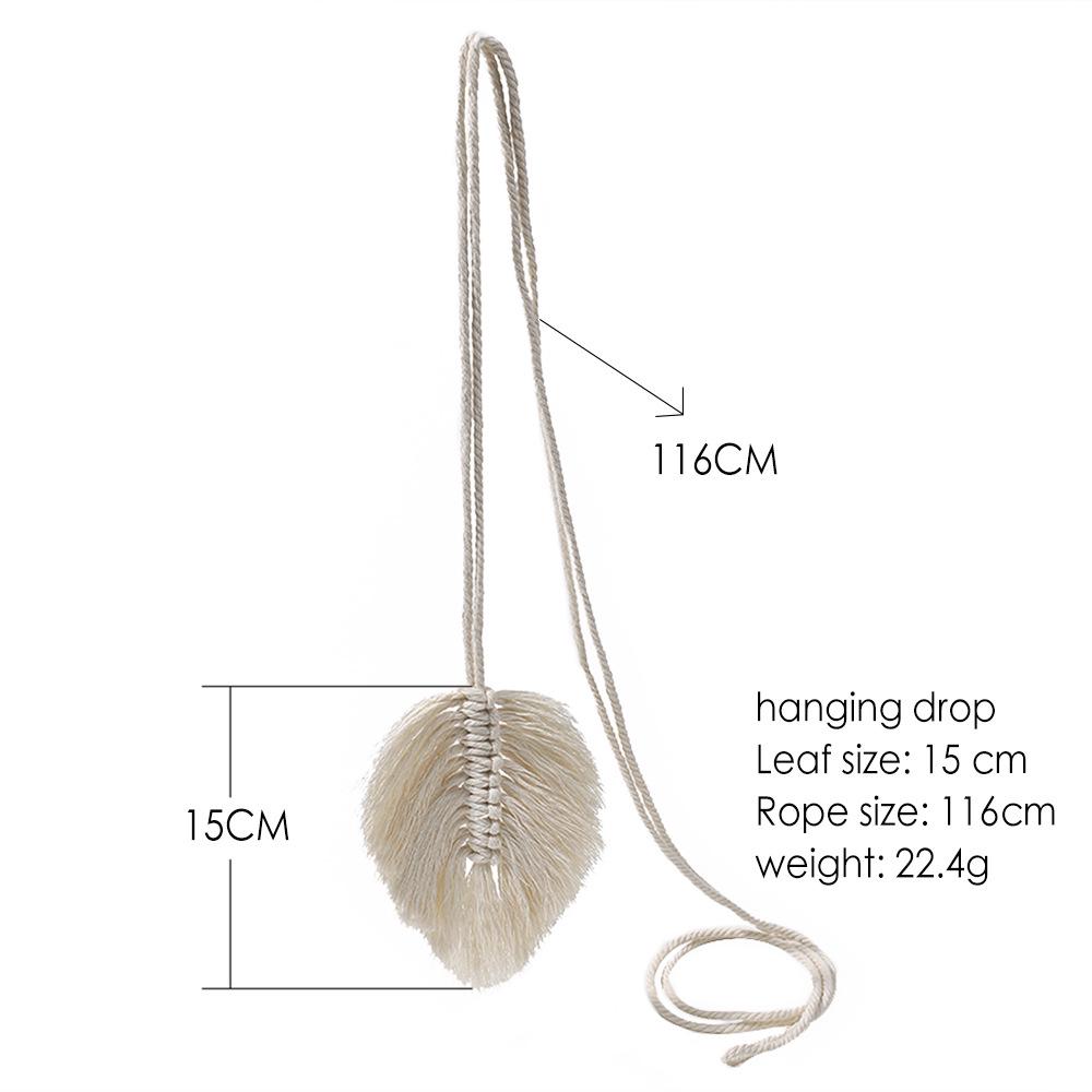 Bohemian Woven Tassel Curtain Tie-back with Leaf Rope Design