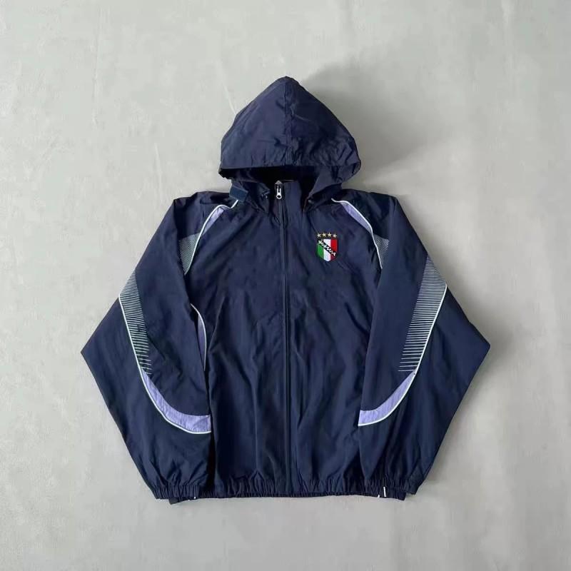 Herren Kapuzen Windbreaker Jacke mit Kordelzug - Wasserdicht Sport Track Freizeit Outdoor Bekleidung