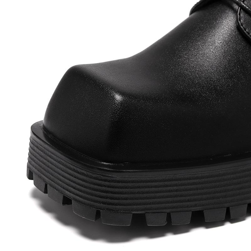 Hight Quality 2024 Spring New Leather Shoes For Men's Solid Black Hombre Daily Business Casual Dress Height Increasing Shoes