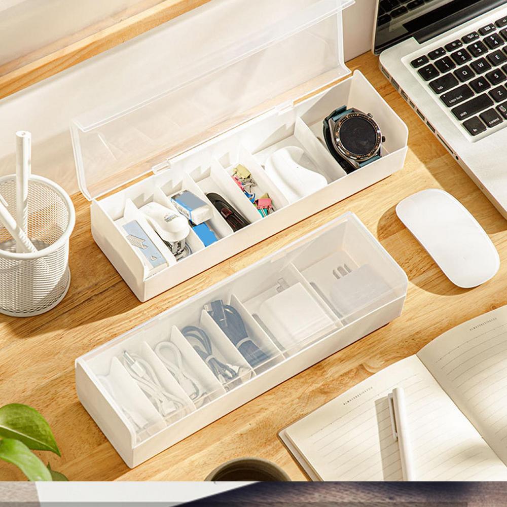 Charger Organizer Box Multipurpose Charger Storage Organizer Cord Storage Box Desk Storage Box Charger Cord Organizer With Lid