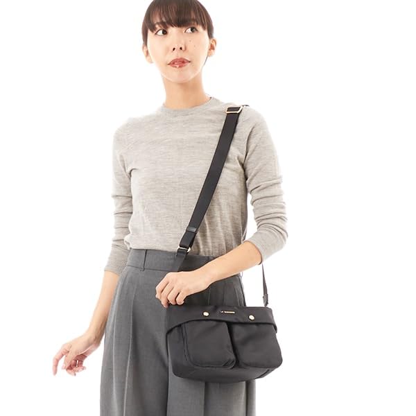 Labagagery Double Front Pocket Shoulder Bag B009201 Black (10)