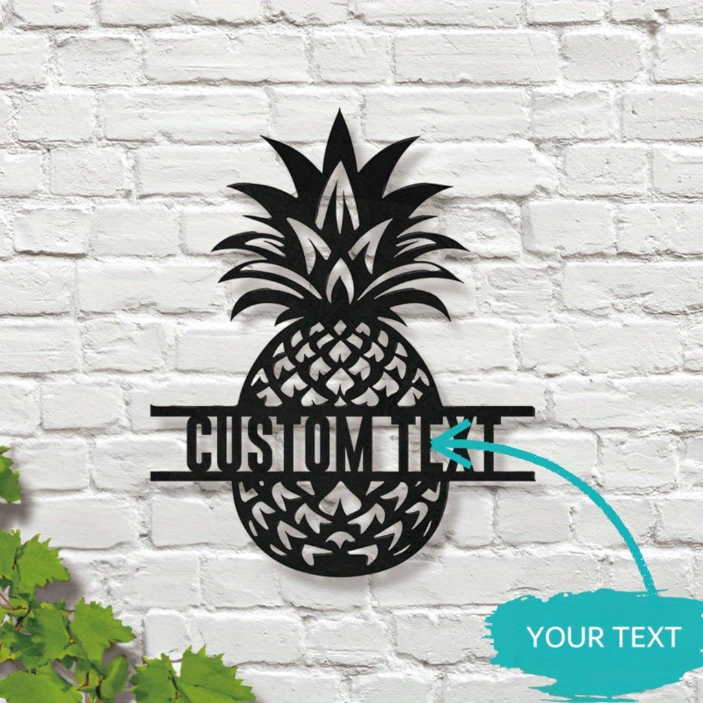 Personalized Pineapple Metal Wall Decor, Custom Welcome Sign for Home, Housewarming Gift