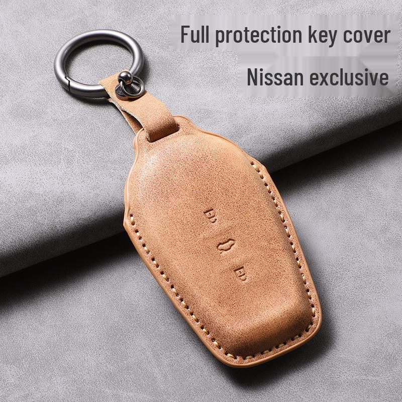 Nissan N7 Key Case Bag for 25 Models - Dongfeng New Energy Vehicle Remote Control Protective Leather Case with Buckle.