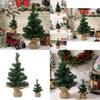 Adorable Mini Christmas Tree With Burlap Design For Festive Holiday Decor 30cm
