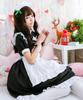 Milky Time Maid Costume, Classic Style, Short Sleeves, Knee-Length, Long, Halloween, Classic 3-Piece Set