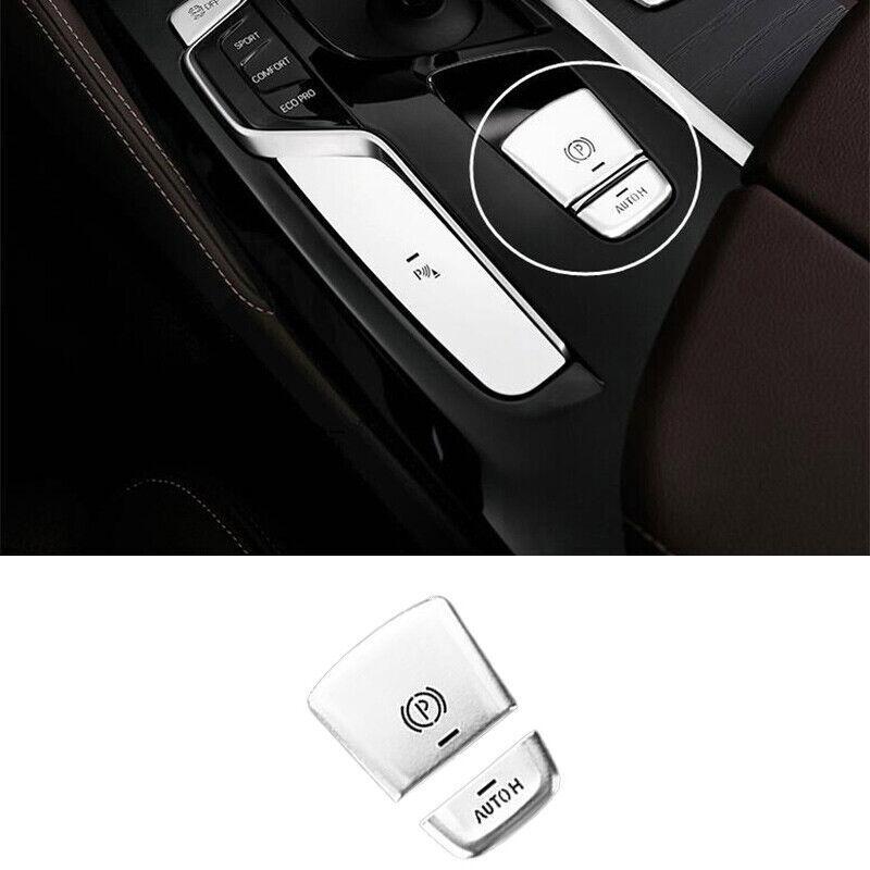 Silver Aluminum Brake Handle Handbrake Sticker Trim For BMW 5 Series G30 2018-22