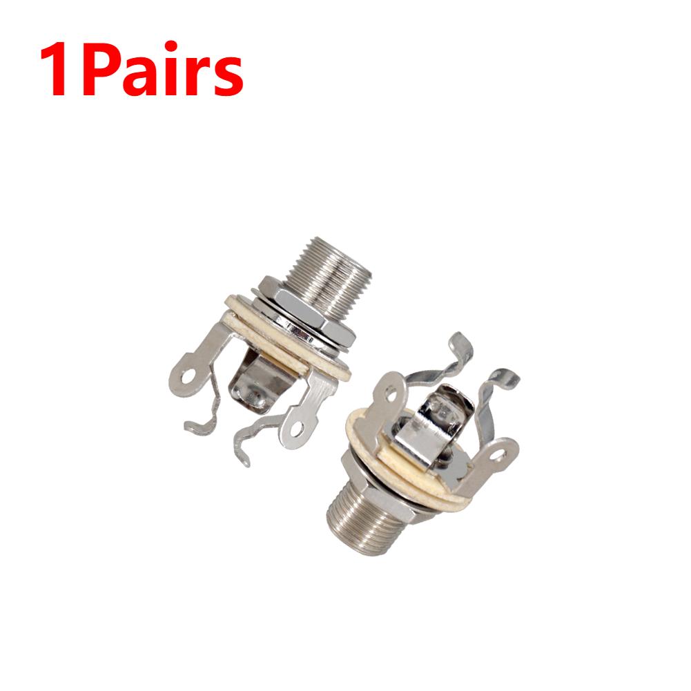1-5Pairs Guitar Pickup 1/4 Inch 6.35Mm Output Jack Guitar Stereo Socket Parts Guitar Mono Jack Socket for Electric Guitar Bass
