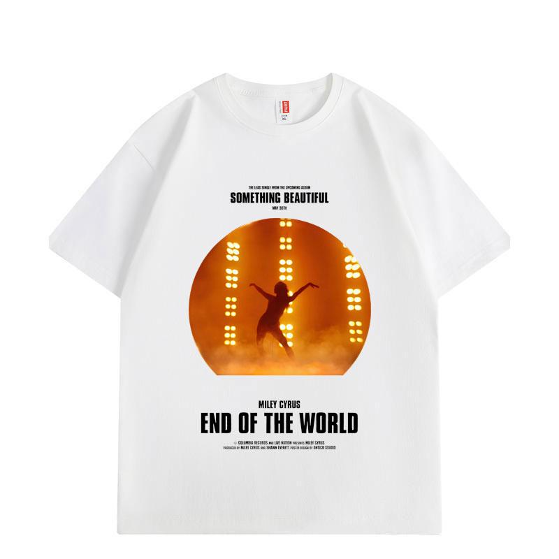 Zangeres Miley Cyrus Tour T-shirts Mannen Vrouwen Kleding Mode Hip Hop Korte Mouw T-shirt Zomer Hoge Kwaliteit Katoenen T-shirt