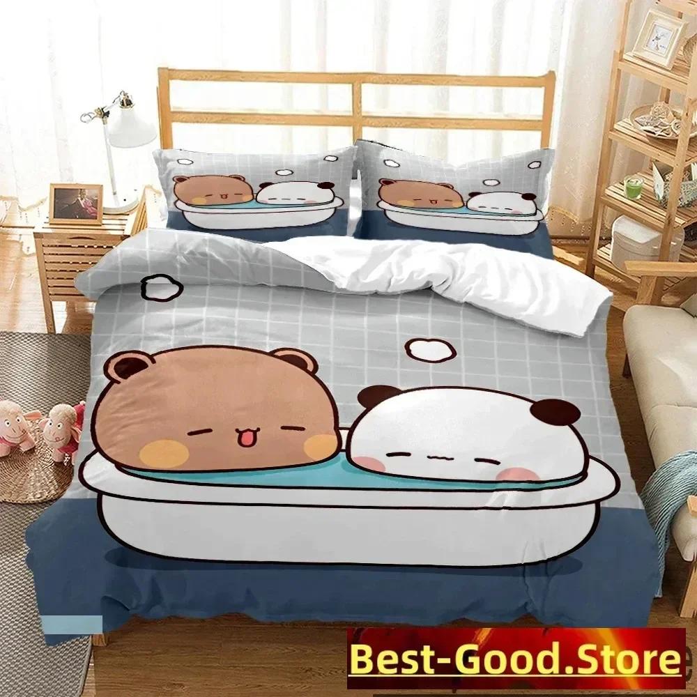 3D Print Bubu Dudu Cartoon Bear Panda Bedding Set Printed With Pillowcase Duvet Cover Soft Single Double Queen Super King Size