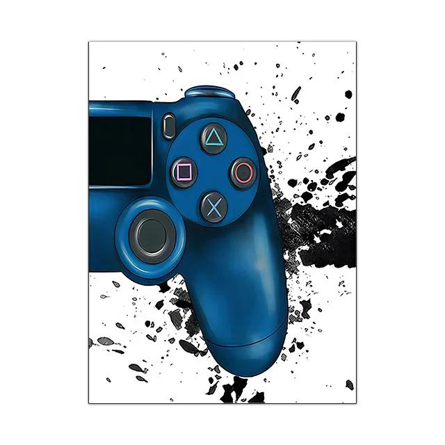 Leinwandgemälde Spiel Spielzimmer Gamepad Abstrakt Poster und Drucke Wandkunst Bilder Gamer Geschenk für Jungen Kinderzimmer Dekor
