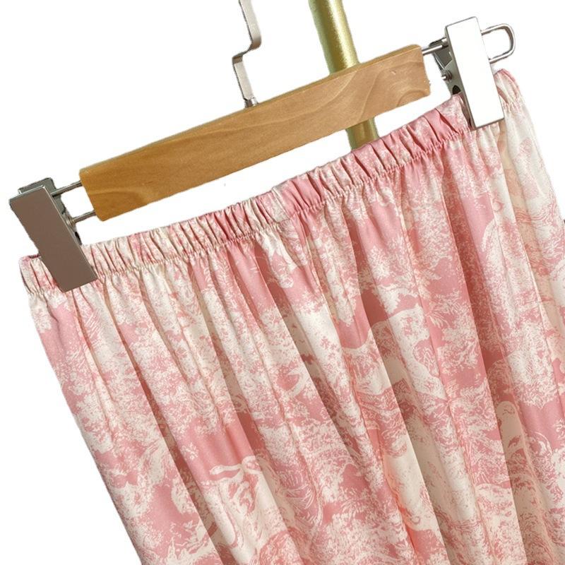 French High-End Printed Pajamas Women'S Spring And Summer Lazy Wind Sweet Long-Sleeved Trousers Homewear