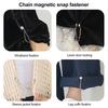 Trouser Leg Clips 2Pcs Magnetic Clothing Pin for Shortening Pants Legs, Button Clip Legs Shirt Sleeves Hems, Clothes Decorative with Chain No