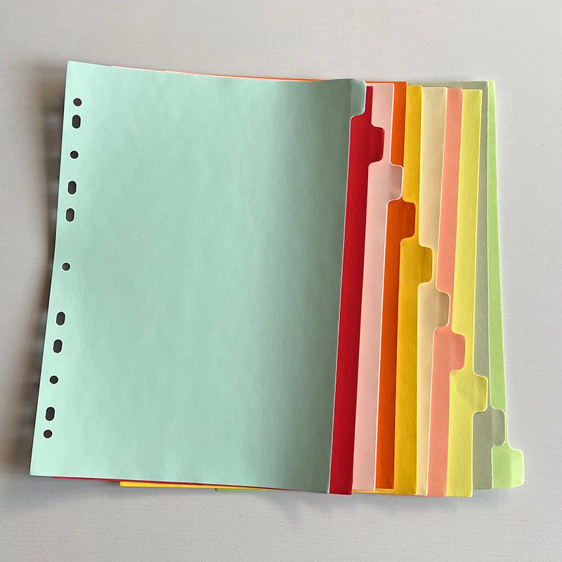 Paper Color Isolation Paper Punch File Folder Inner Page Paper Ear Wrapping Paper Lever Arch File Paper File Index Loose-Leaf Pp12 Color Page Paper